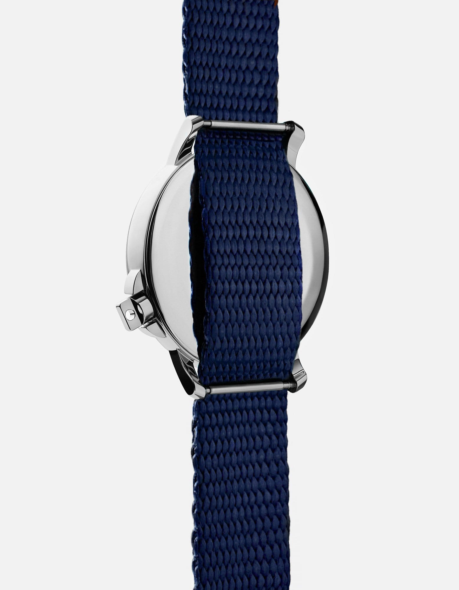 M12 Swiss Silver Navy Blue Nylon Watch Band - Premium Replacement Strap for Smartwatches & Fitness Trackers - Perfect for Business, Casual & Outdoor Activities