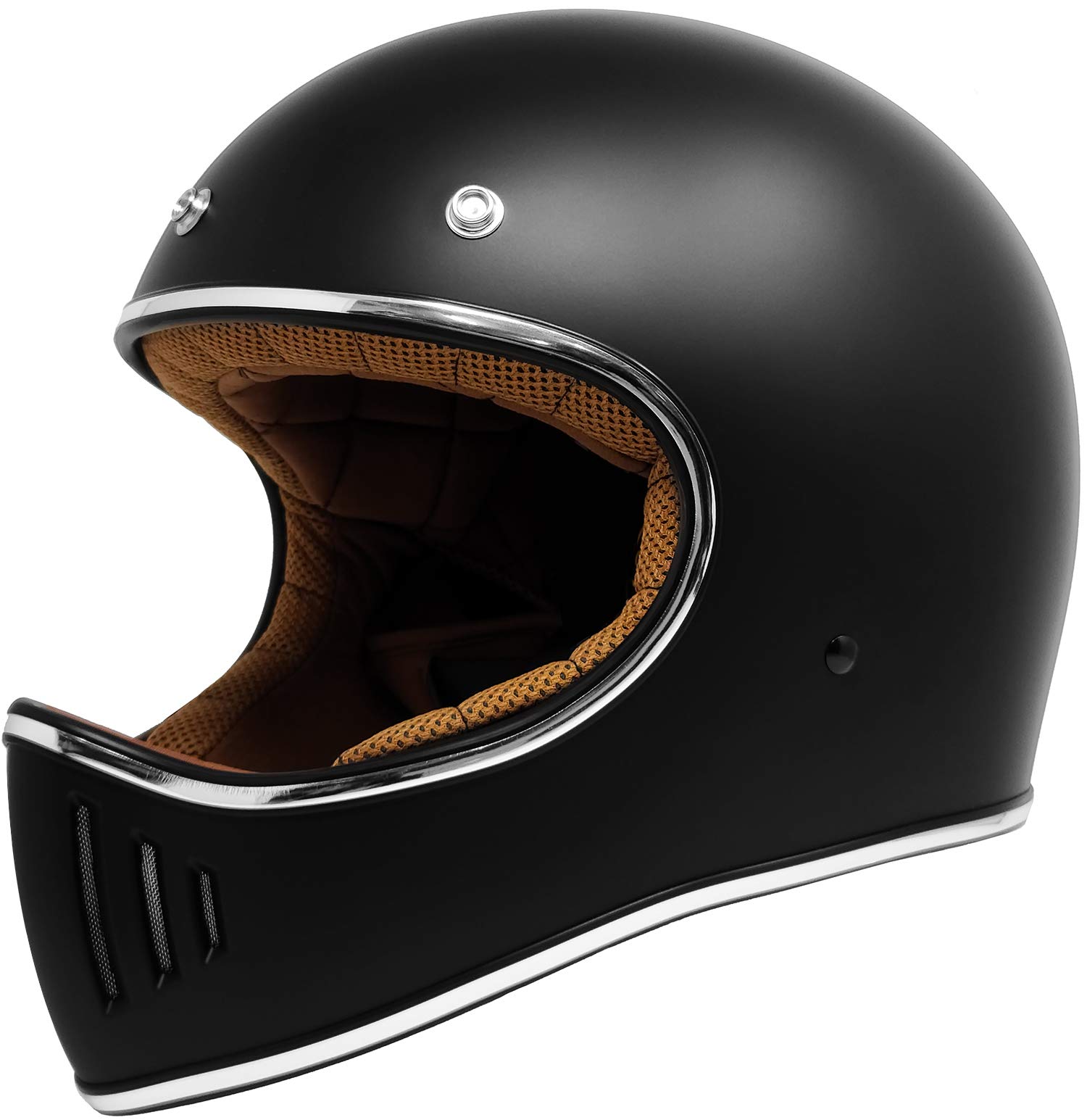 Vintage Motorcycle Helmet - Retro Full Face DOT Approved for Men & Women - Classic Biker Gear for Cruiser, Cafe Racer & Urban Riding