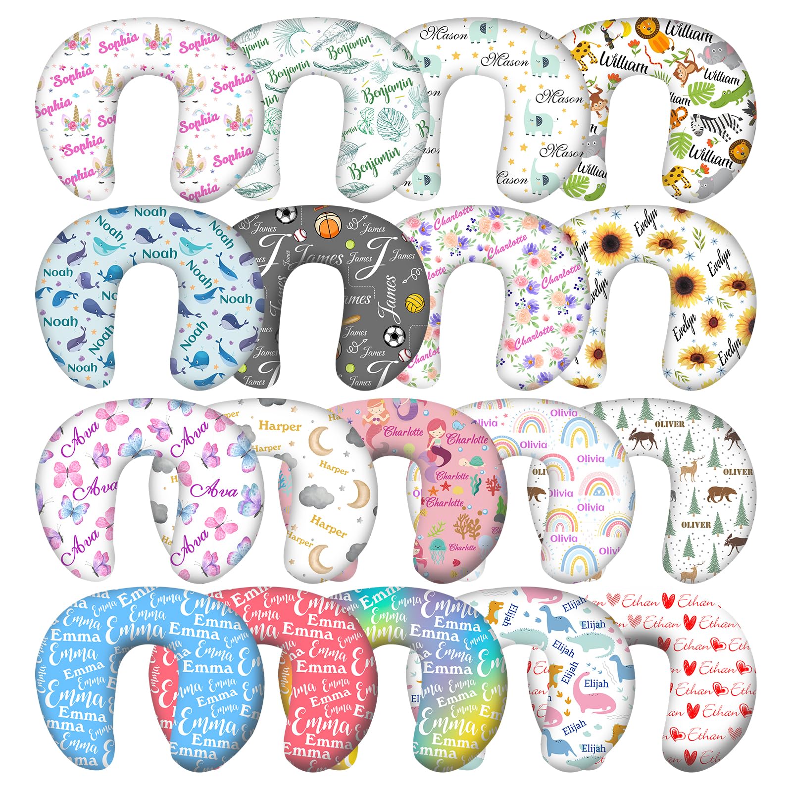 Custom Baby Nursing Pillow Cover with Name - Butterfly Theme Personalized Gift for Boys & Girls | Newborn Essentials, Baby Shower Present, Breastfeeding Support