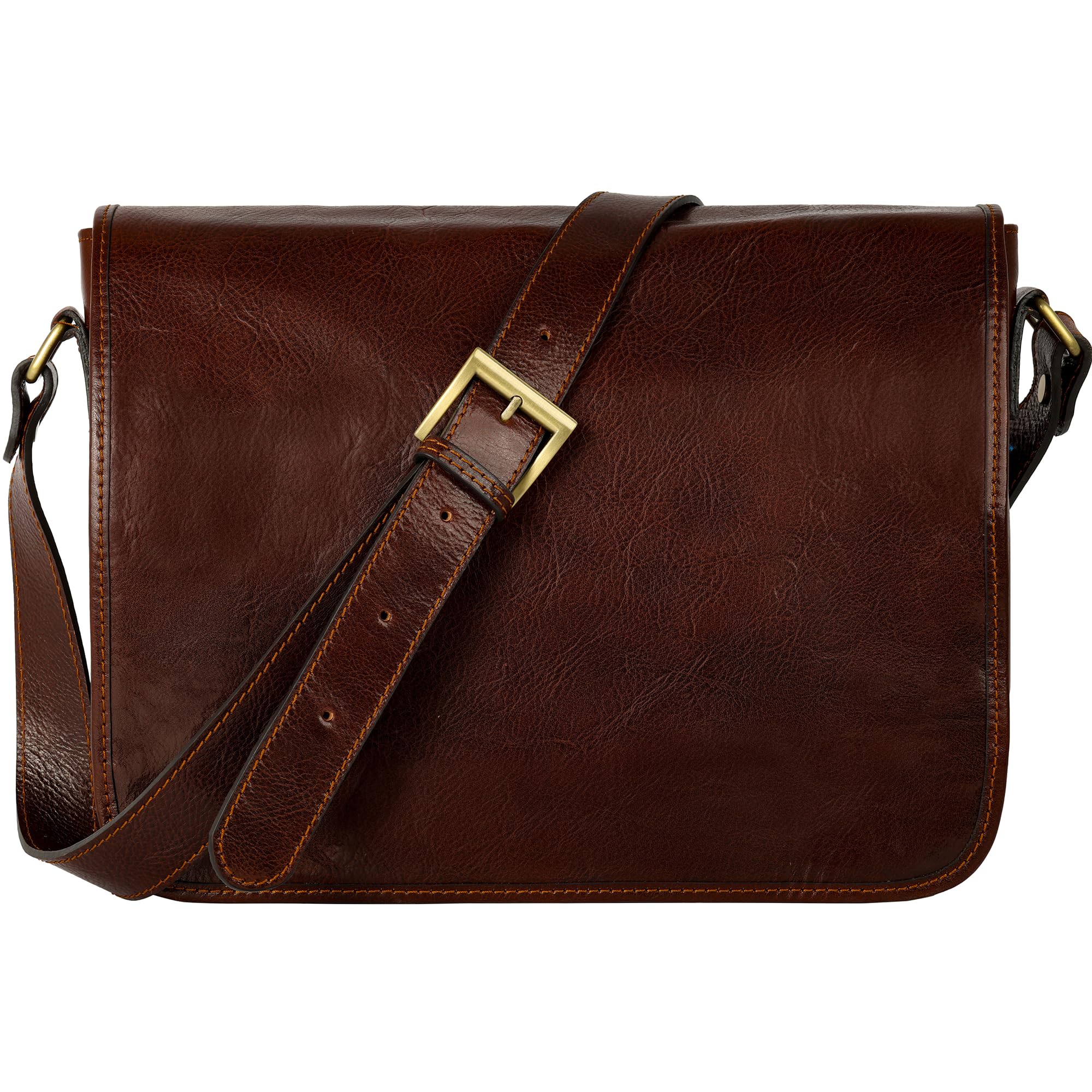 Premium Italian Leather Messenger Bag for Men - Handmade Crossbody Shoulder Bag with Time-Resistant Quality | Perfect for Work, Travel & Daily Commute
