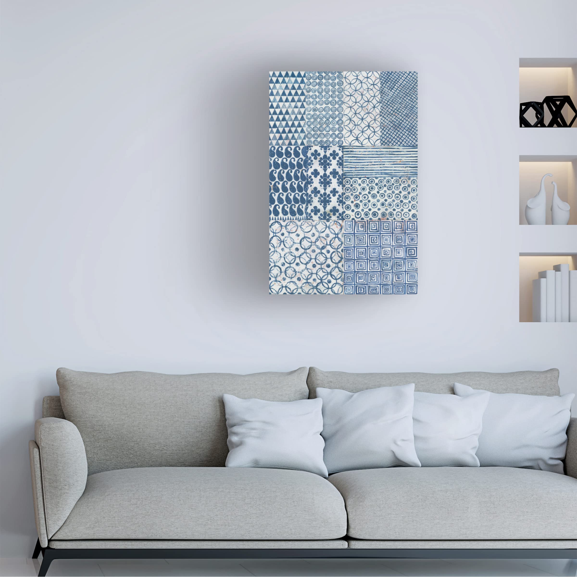 Trademark Fine Art 'Maki Tile 6 Up' Canvas Wall Art Print by Kathrine Lovell - Modern Abstract Painting for Living Room, Bedroom & Office Decor
