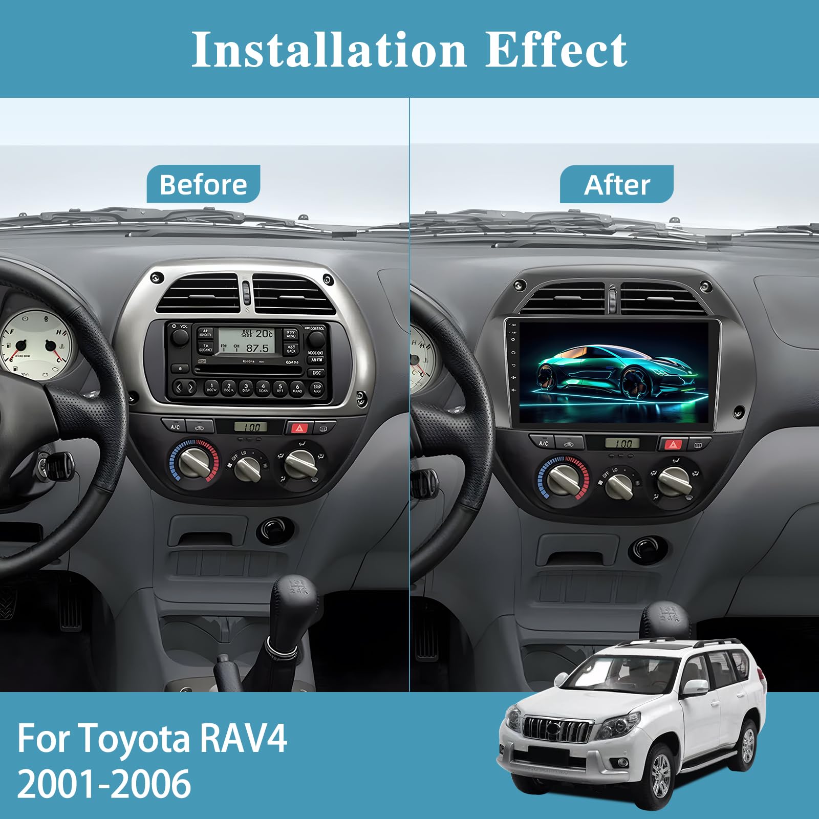 2+64GB Android 13 Car Stereo for Toyota RAV4 2001-2006 | 9