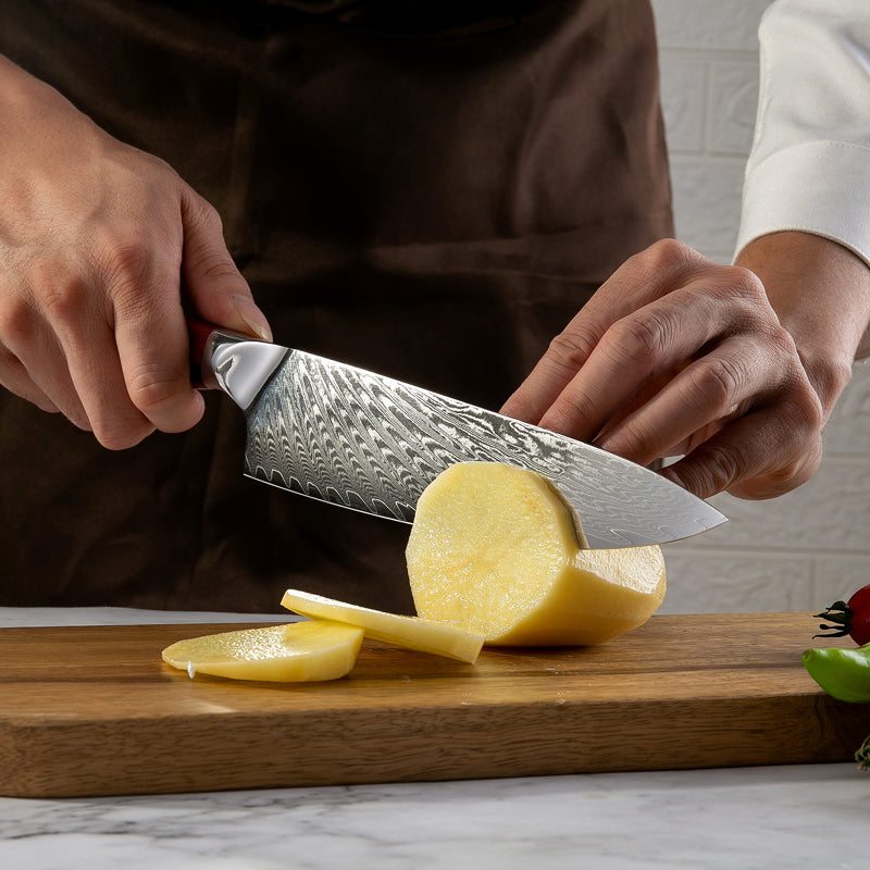 Premium 4-Piece Splendor Knife Set - VG10 Damascus Steel Blades with Pakkawood Handle & Sheath - Perfect for Home Chefs, Camping & Outdoor Cooking