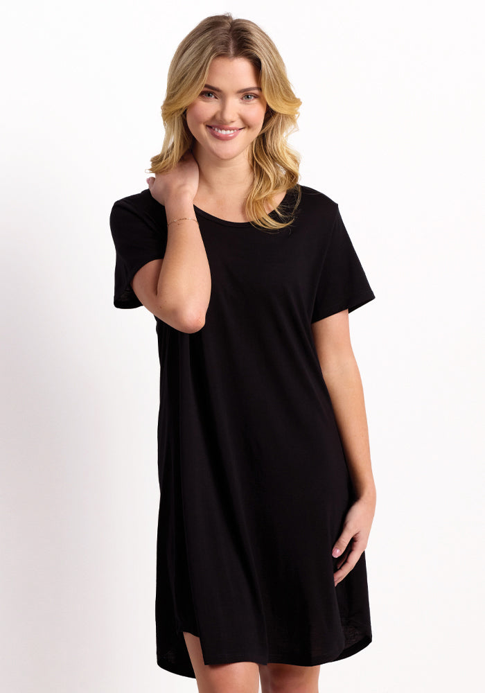 Women's Merino Wool Nightgown - Soft & Warm Sleepwear for Winter - Cozy Long Sleeve Night Dress for Cold Nights - Perfect for Home, Travel & Relaxation