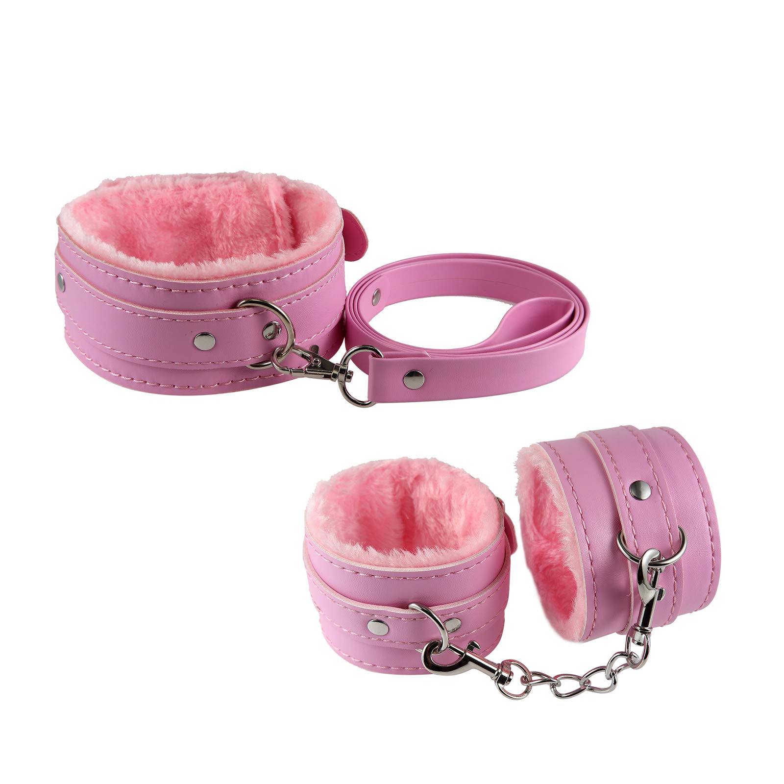 Sexy Leather Plush Collar with Handcuffs - BDSM Couple Toys for Women, Smiling Sunflower Design | Perfect for Role Play, Spicing Up Relationships & BDSM Scenes