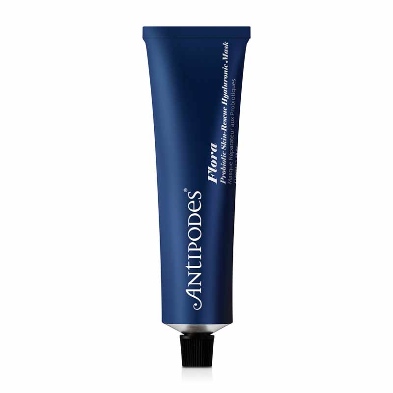 Antipodes Flora Probiotic Skin Rescue Hyaluronic Acid Face Mask - Hydrating & Soothing for Dry, Sensitive Skin - Perfect for Nighttime Skincare Routine & Spa Days