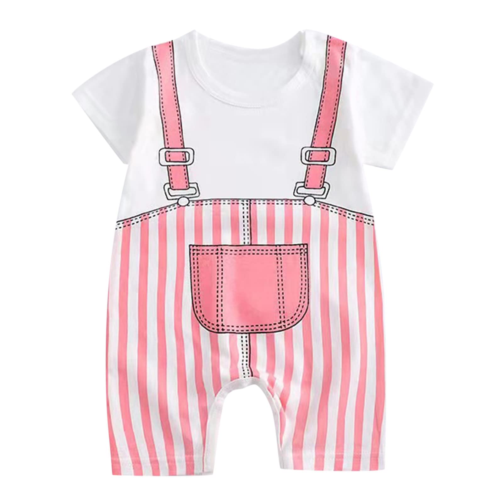 Adorable Cartoon Animal Romper for Baby Boys & Girls - Soft Summer Short Sleeve Outfit for Newborns & Infants | Perfect for Playdates, Beach Trips & Family Photos