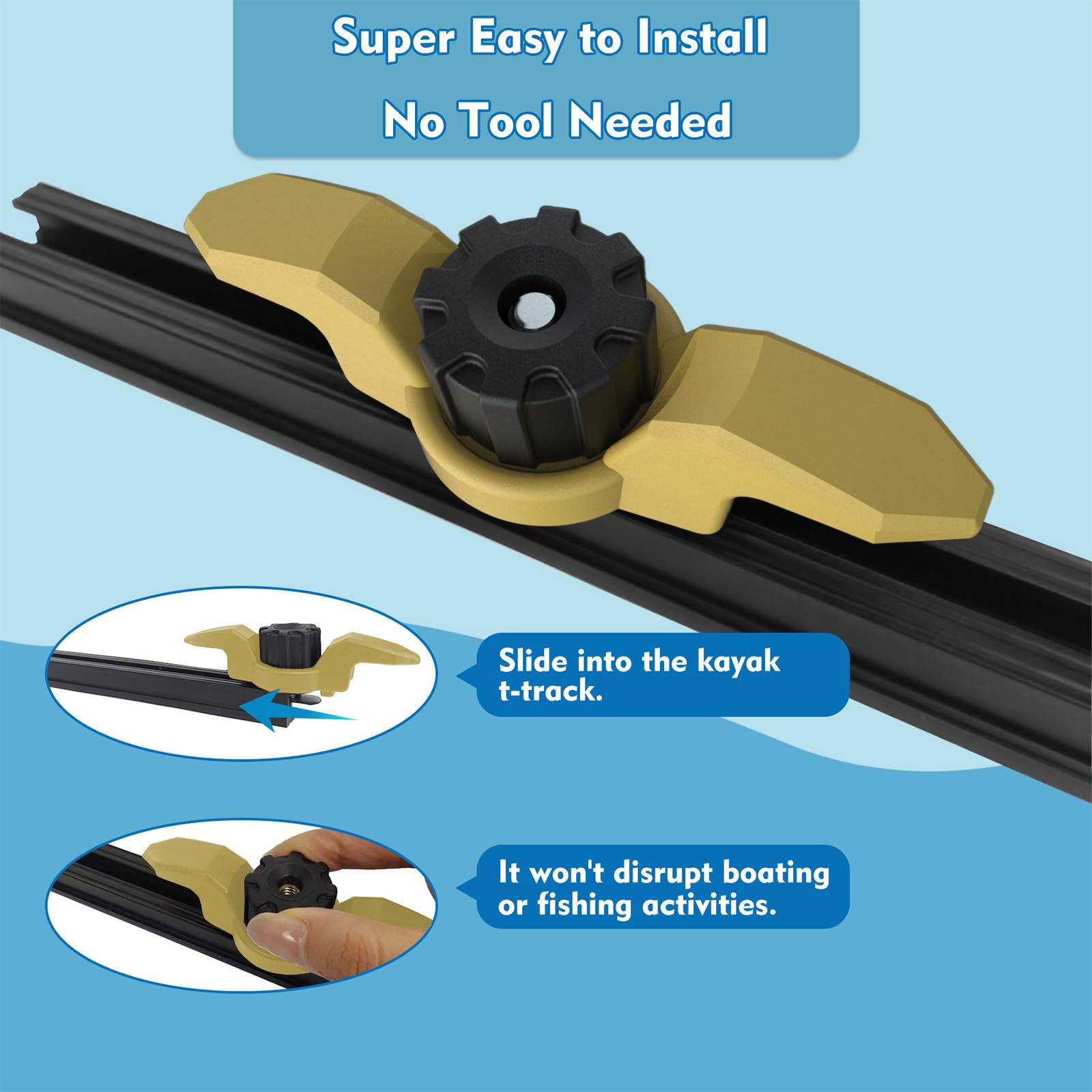 1007 Kayak Anchor Cleat - Light/Medium Duty Polymer Track Mount for Kayaks | Low Profile, Durable & Secure | Perfect for Fishing, Camping & Water Sports