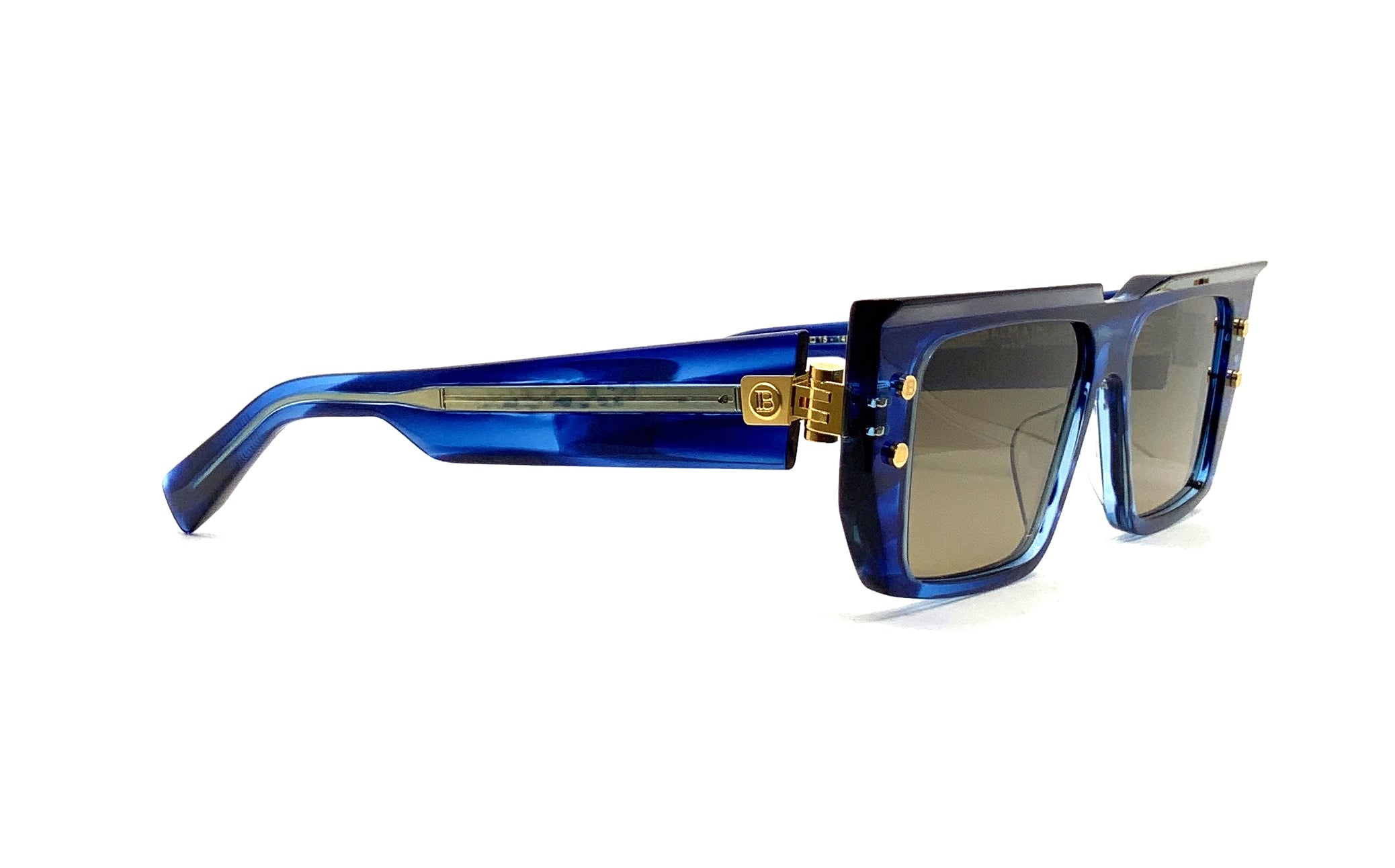 Balmain B VI Sunglasses Blue & Gold - Luxury Designer Shades for Men & Women - Perfect for Outdoor Activities, Travel & Fashion Statements