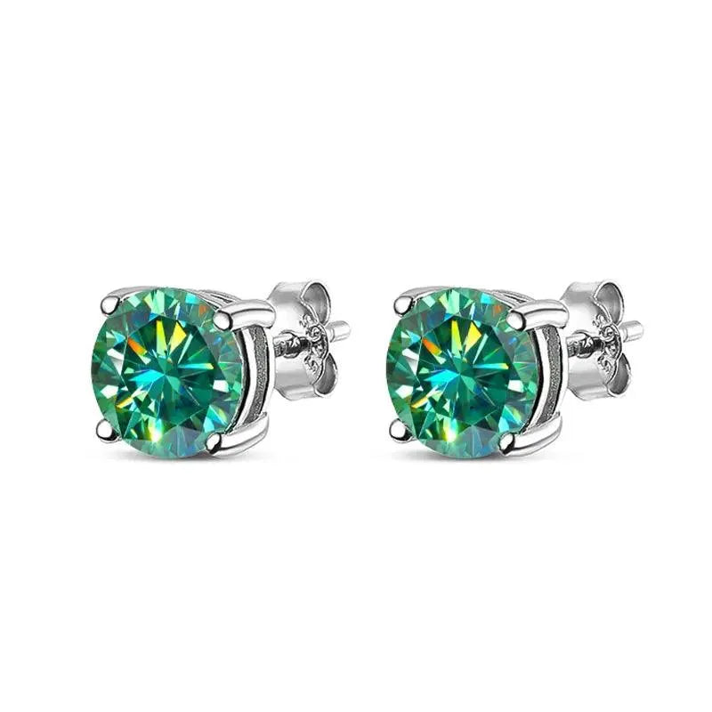 KNOBSPIN D Color Moissanite Stud Earrings - S925 Sterling Silver Plated with 18K White Gold - Sparkling Fine Jewelry for Women & Men - Perfect for Weddings, Anniversaries & Special Occasions