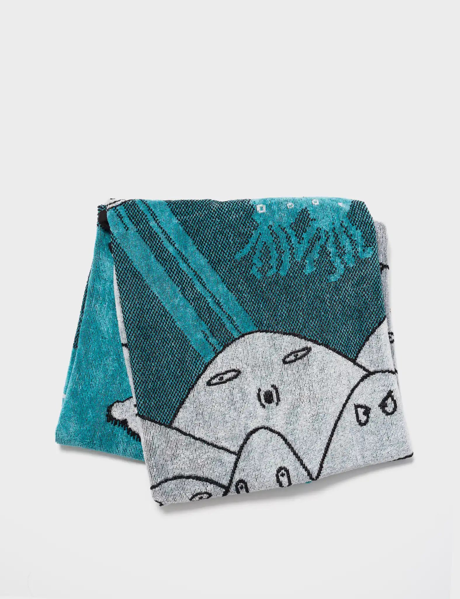 Premium Cotton Beach Towel with Spaceship Woven Design - Soft, Absorbent & Quick-Drying for Pool, Beach, Travel & Outdoor Adventures