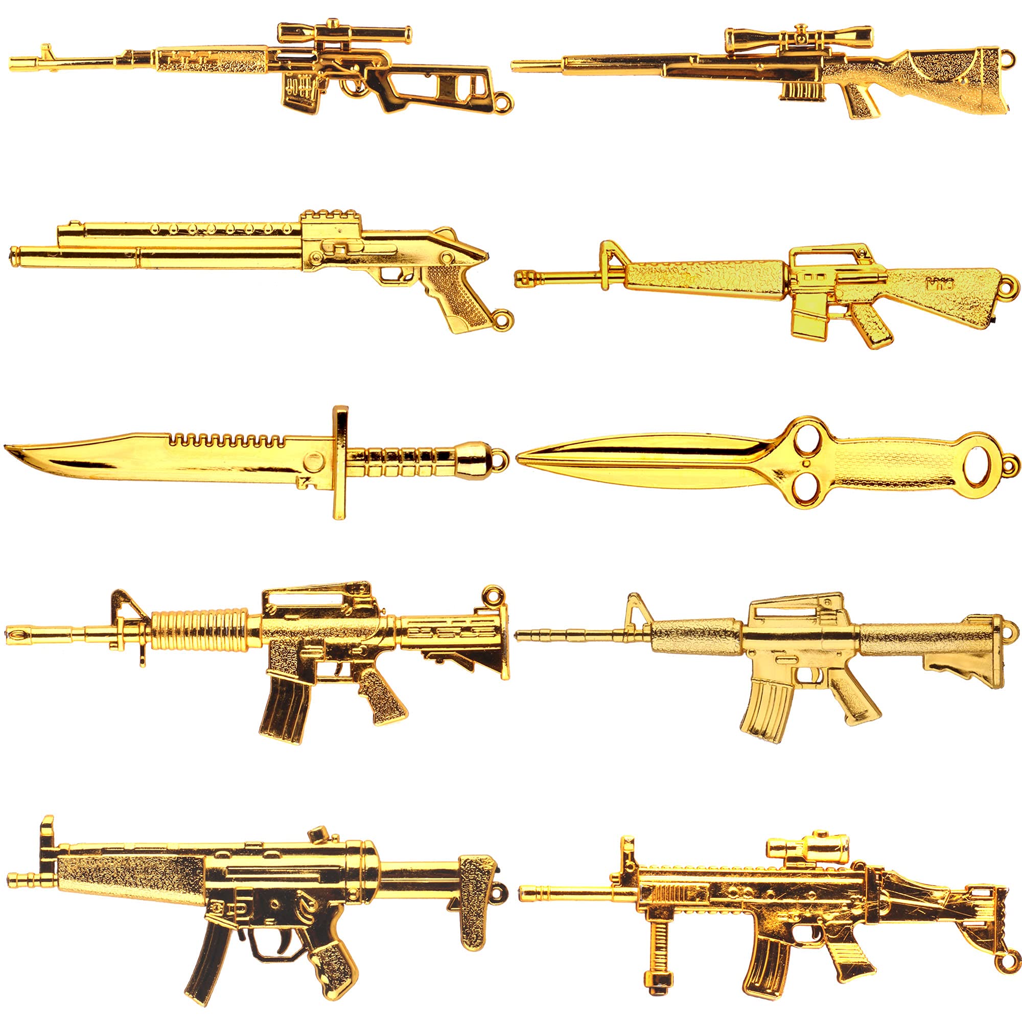 Veteran Day Movie Game Cake Toppers - 10Pcs Guns & Swords for Cupcake Decorations | Party Supplies