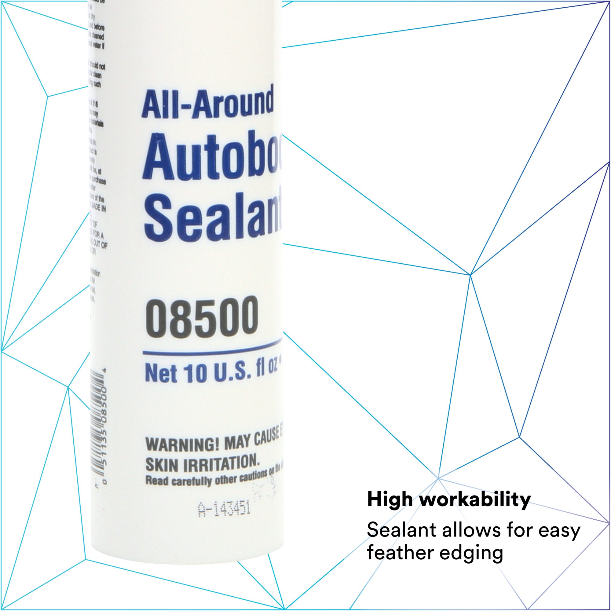 3M All Around Autobody Sealant 08500 - 1/10 Gallon Cartridge for Car Body Repair, Leak Sealing & Rust Protection - Perfect for DIY Auto Body Work & Professional Automotive Repairs