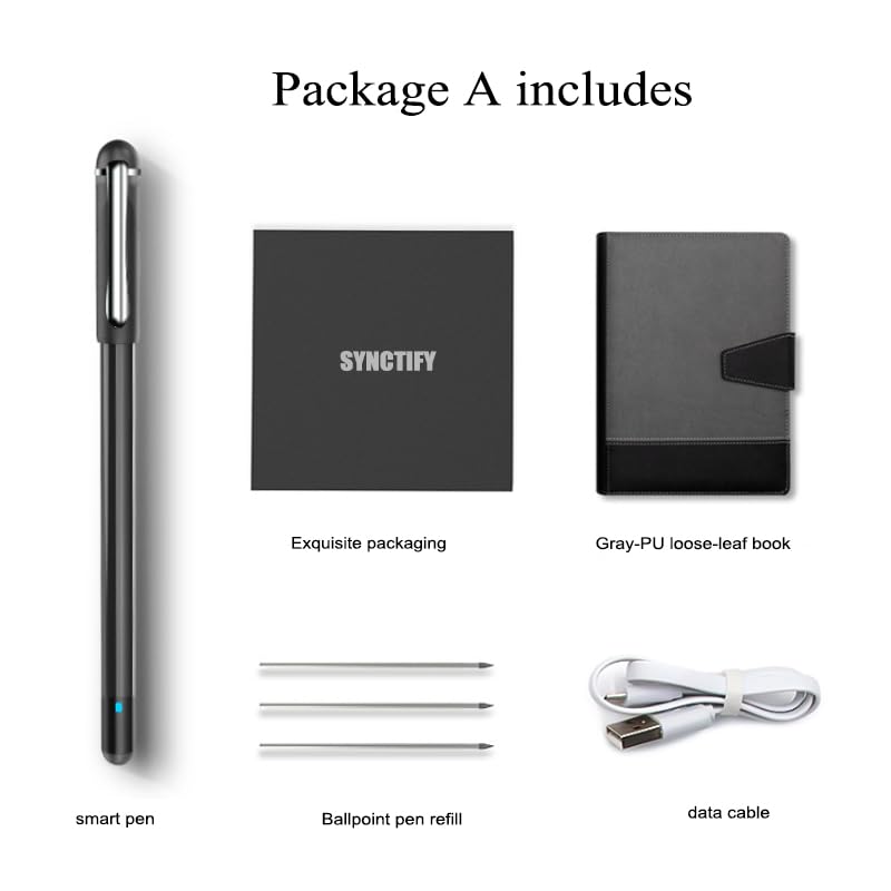 Synctify Digital Sketchbook Pro Set V2 - Bluetooth 5.0 Wireless Smart Notebook with Offline Storage, Replaceable Pen Refills & Paper - Includes 3/5pc Refills (Pink) - Perfect for Artists, Designers & Note-Taking Professionals