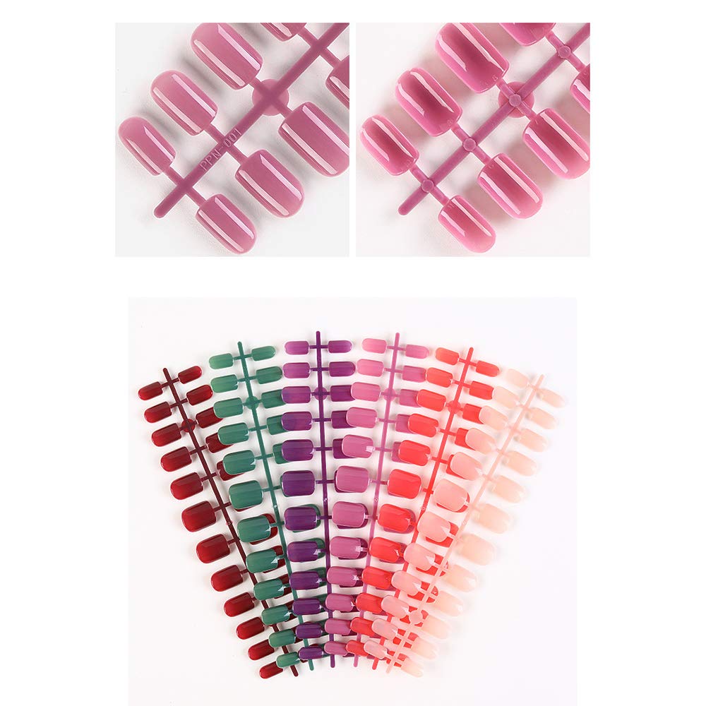 Acrylic False Nail Tips - 12 Sizes Full Cover Fake Nails for Natural Look | Perfect for Salon, Home Manicure & Special Occasions