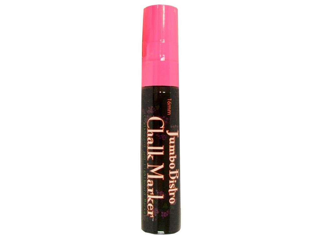 Uchida Pink Bistro Jumbo Bulk Fluorescent Chalk Markers - 12 Pack Vibrant Non-Toxic Dry Erase Markers for Restaurants, Cafes, Menu Boards & DIY Crafts