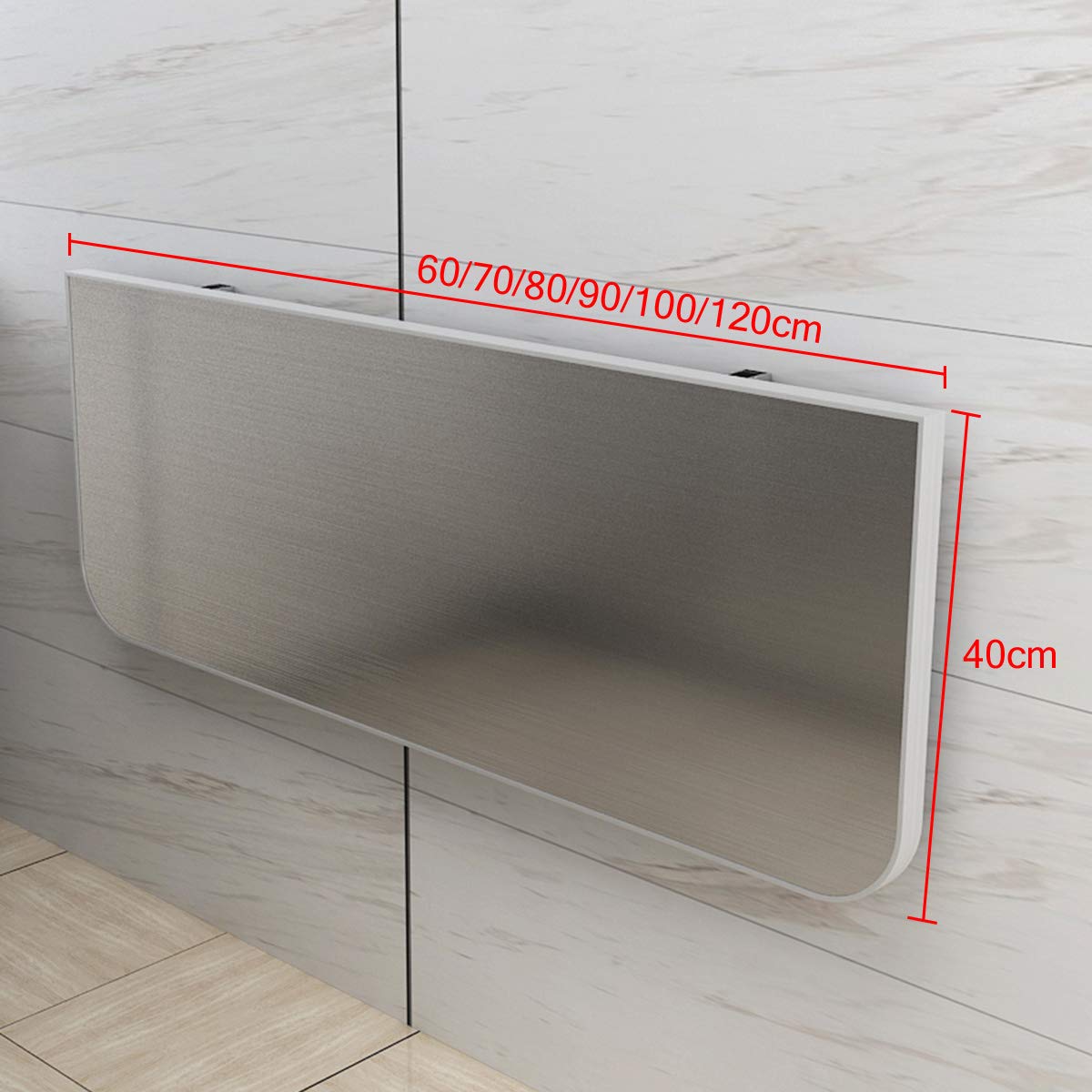 Foldable Wall-Mounted Kitchen Table (60-120cm) - Stainless Steel Hidden Dining Table, Cutting Board & Computer Desk | Space-Saving Solution for Small Kitchens, Apartments & Home Offices