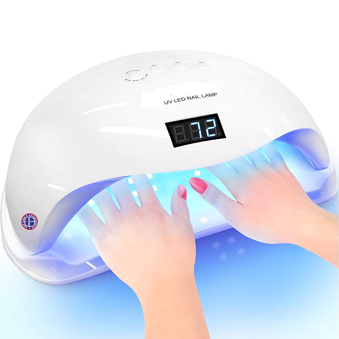 48W Professional LED/UV Nail Lamp with Timer - Fast Drying for Gel Polish, Manicure & Pedicure - Perfect for Home Salon, Nail Art Studio & DIY Nail Care