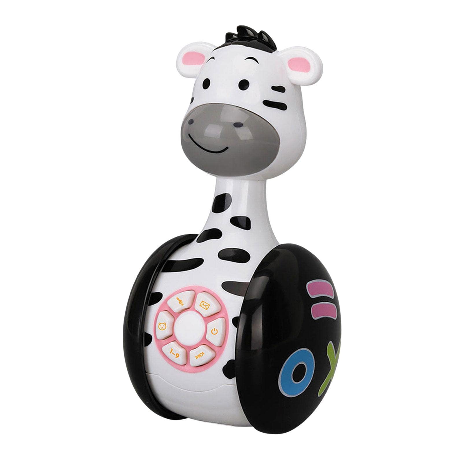 Infant Music Tumbler Toy with Lights - 5 Play Modes Educational Wobbler Toy for Toddlers | Interactive Learning & Development Toy for Babies | Fun Creative Gift for Birthdays & Playtime