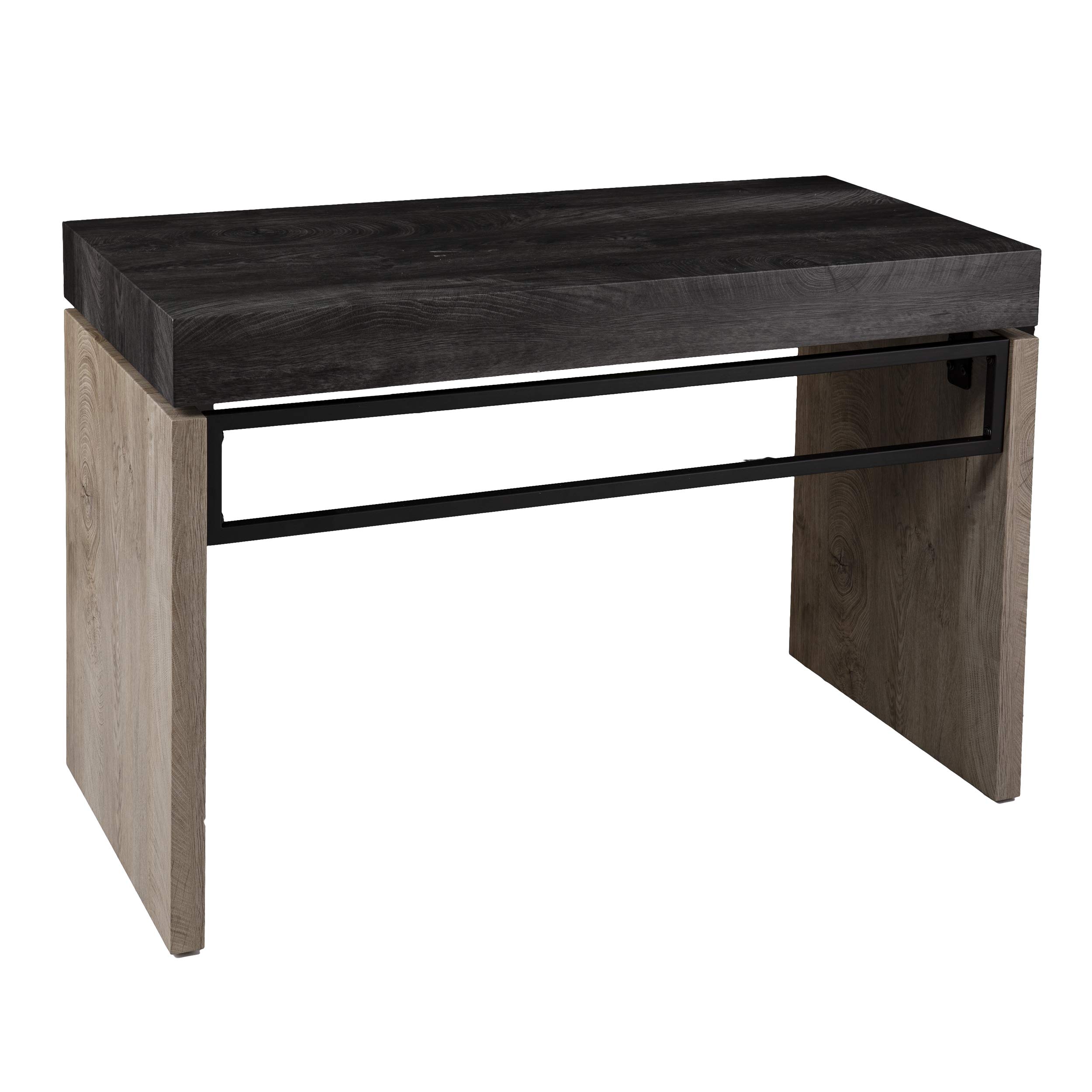 SEI Furniture Hapsford Writing Desk - Black & Natural Wood Home Office Desk for Small Spaces | Study Desk, Computer Desk for Bedroom & Home Office