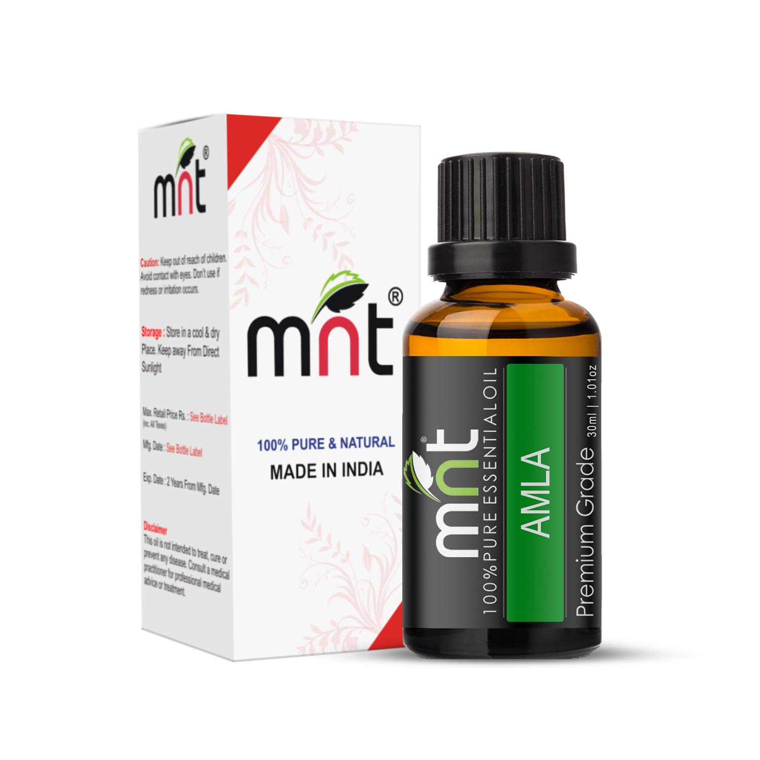 100% Pure Natural MNT Amla Essential Oil - Therapeutic Grade for Aromatherapy, Hair Growth & Skin Care (30ml) - Perfect for DIY Beauty Recipes, Massage & Relaxation