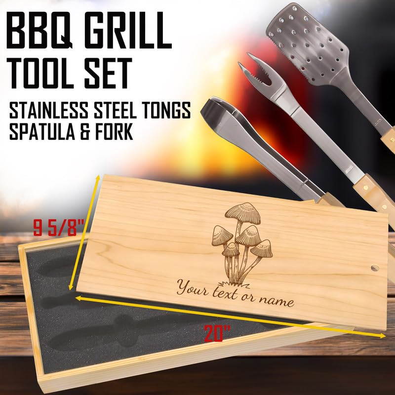 Arcane Artifacts BBQ Grill Set - Personalized Magical Gifts with Enchanted Mushroom Design for Outdoor Cooking & Fantasy-Themed Parties | Perfect for Wizards, Gamers & Fantasy Lovers