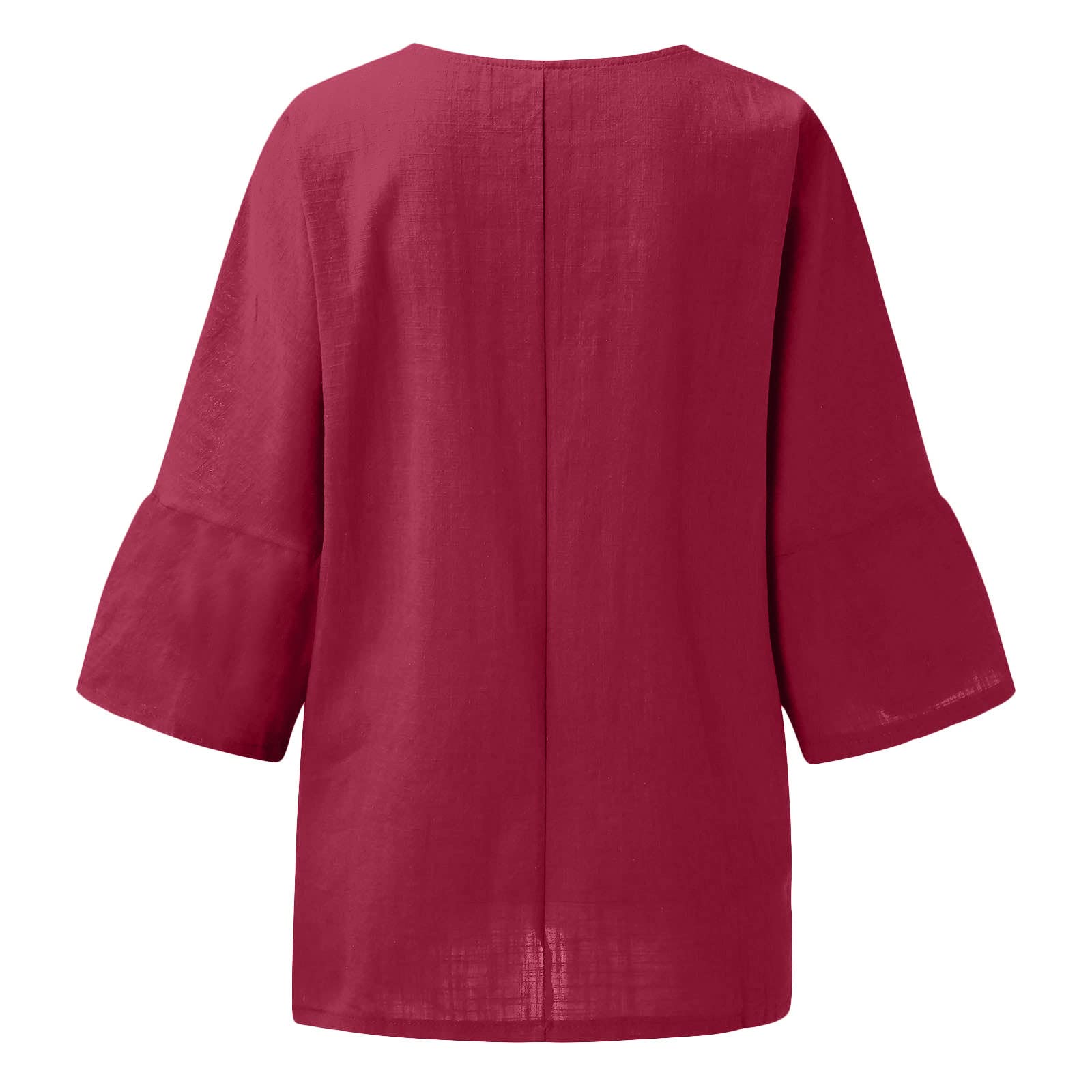 APIVOE Women's Cotton Linen Shirt - 3/4 Sleeve Summer Blouse for Casual & Dressy Wear