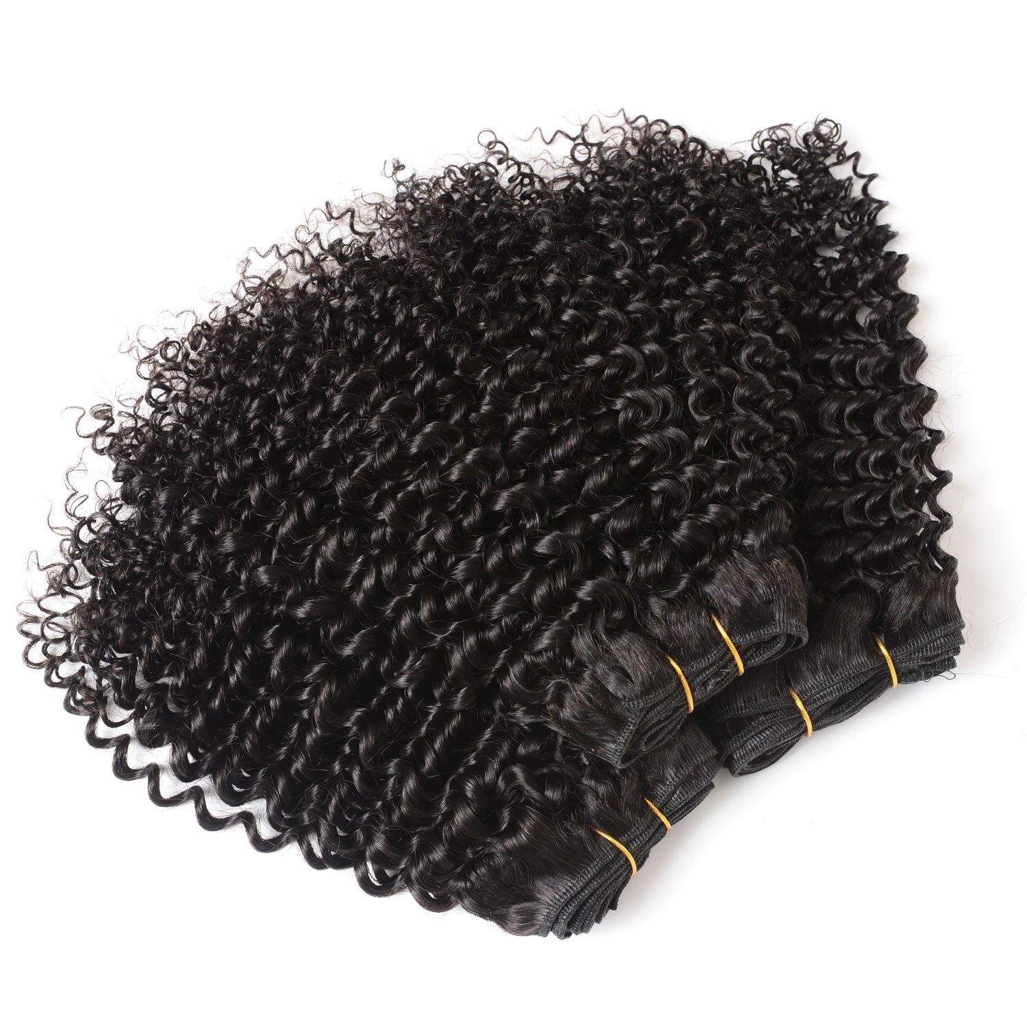 Brazilian Kinky Curly 9A Grade 100% Virgin Human Hair Weave Extensions - Unprocessed Remy Hair Bundles (16 16 16) for Natural Black Hairstyles & Protective Styling