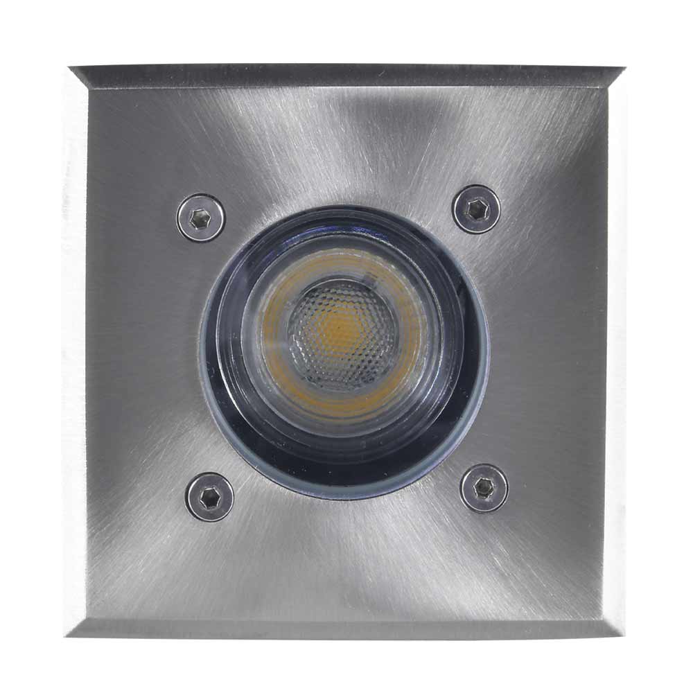 12V LED In-Ground Well Light - Square Flat Face Stainless Steel Landscape Lighting for Garden, Pathway, and Outdoor Decor
