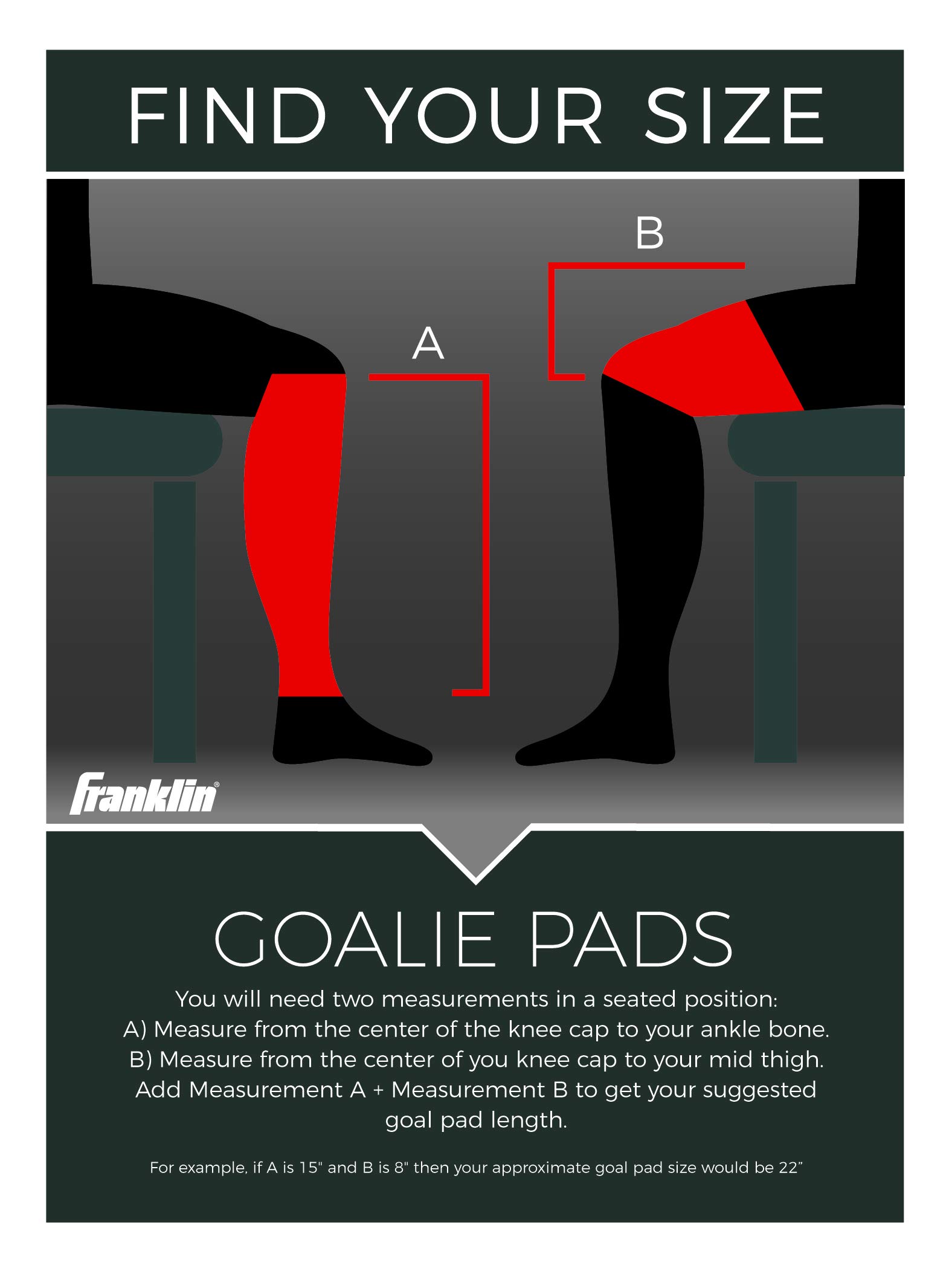 Franklin Sports Hockey Goalie Pads - Professional Ice Hockey Leg Guards for Goalies - Perfect for Training, Games & Practice - Durable Protection for Youth & Adult Players