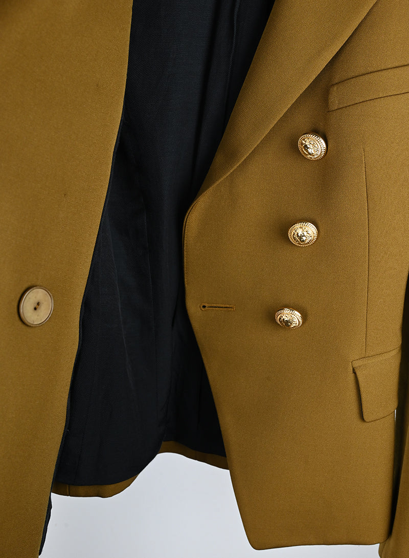 Balmain Women's Blazer Jacket in Ocra - Size 40 | Luxury Tailored Blazer for Office, Business Meetings & Special Occasions