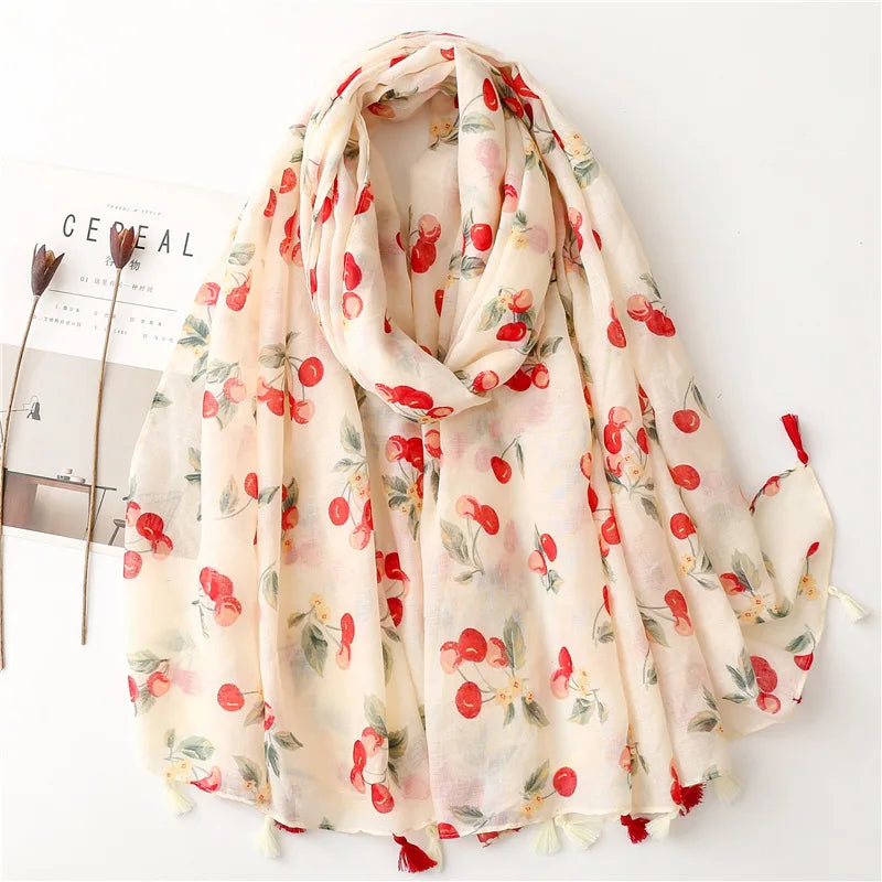 2023 Fashion Paisley Abstract Floral Tassel Viscose Shawl Scarf - Women's Lightweight Pashmina Wrap Stole & Muslim Hijab (180x90cm) - Perfect for Daily Wear, Office, Parties & Prayer