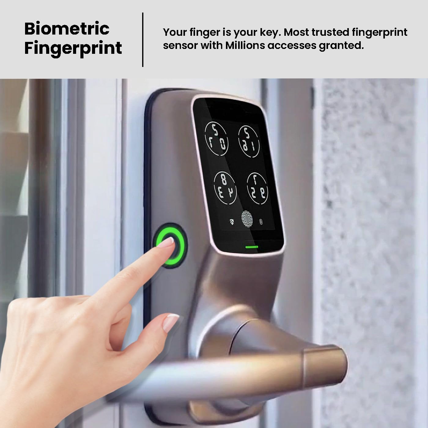 Lockly Secure Plus Smart Door Lock - Bluetooth Enabled Keyless Entry with PIN Genie® Keypad & 3D Biometric Fingerprint Sensor - Auto Lock Feature for Enhanced Home Security (Ideal for Apartments, Vacation Homes & Smart Home Integration)