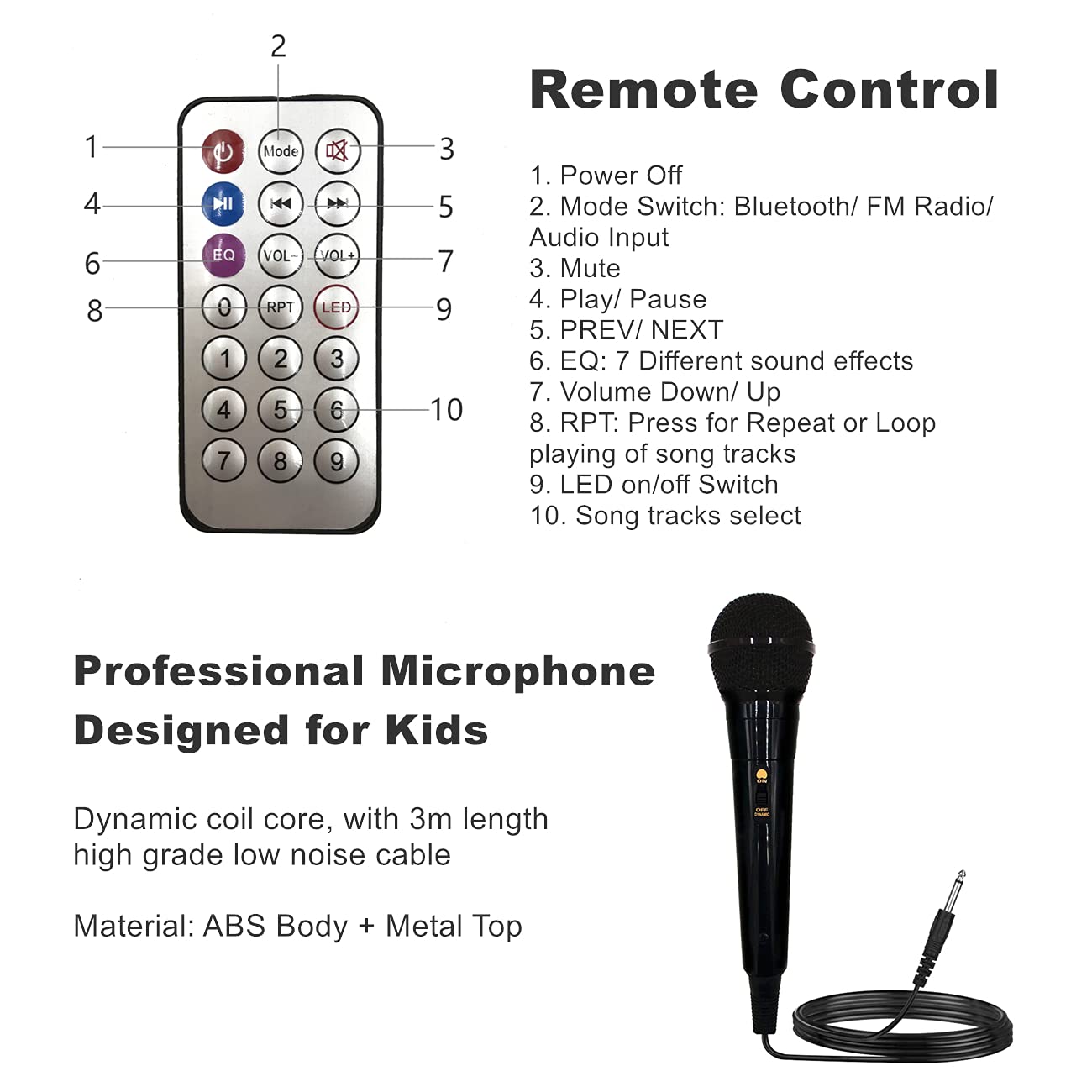 Wireless Kids Karaoke Machine with 2 Microphones - Bluetooth Portable MP3 Player & Speaker with Remote Control for Home Parties, Birthday Celebrations & Family Gatherings (Doodle Pattern) - Perfect for Children & Adults Sing-Along Fun