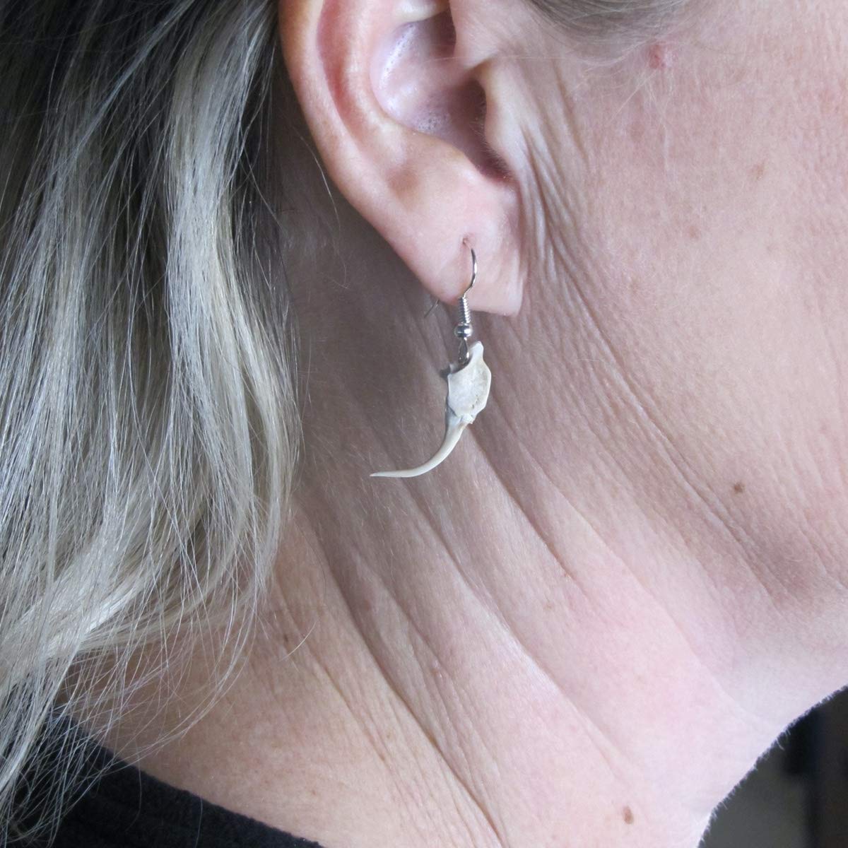Genuine Rattlesnake Fang Teeth Drop Earrings - Real Snake Tooth Tribal Jewelry Set for Women - Unique Handmade Fashion Gift for Boho, Western, or Gothic Style - Perfect for Parties, Festivals, and Statement Looks