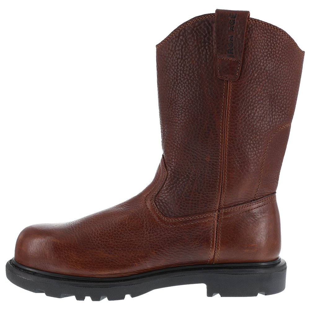 Iron Age Men's Hauler 11-Inch Wellington Electrical Hazard Composite Toe Work Boots - Brown | Waterproof & Slip-Resistant for Construction, Farming & Outdoor Work