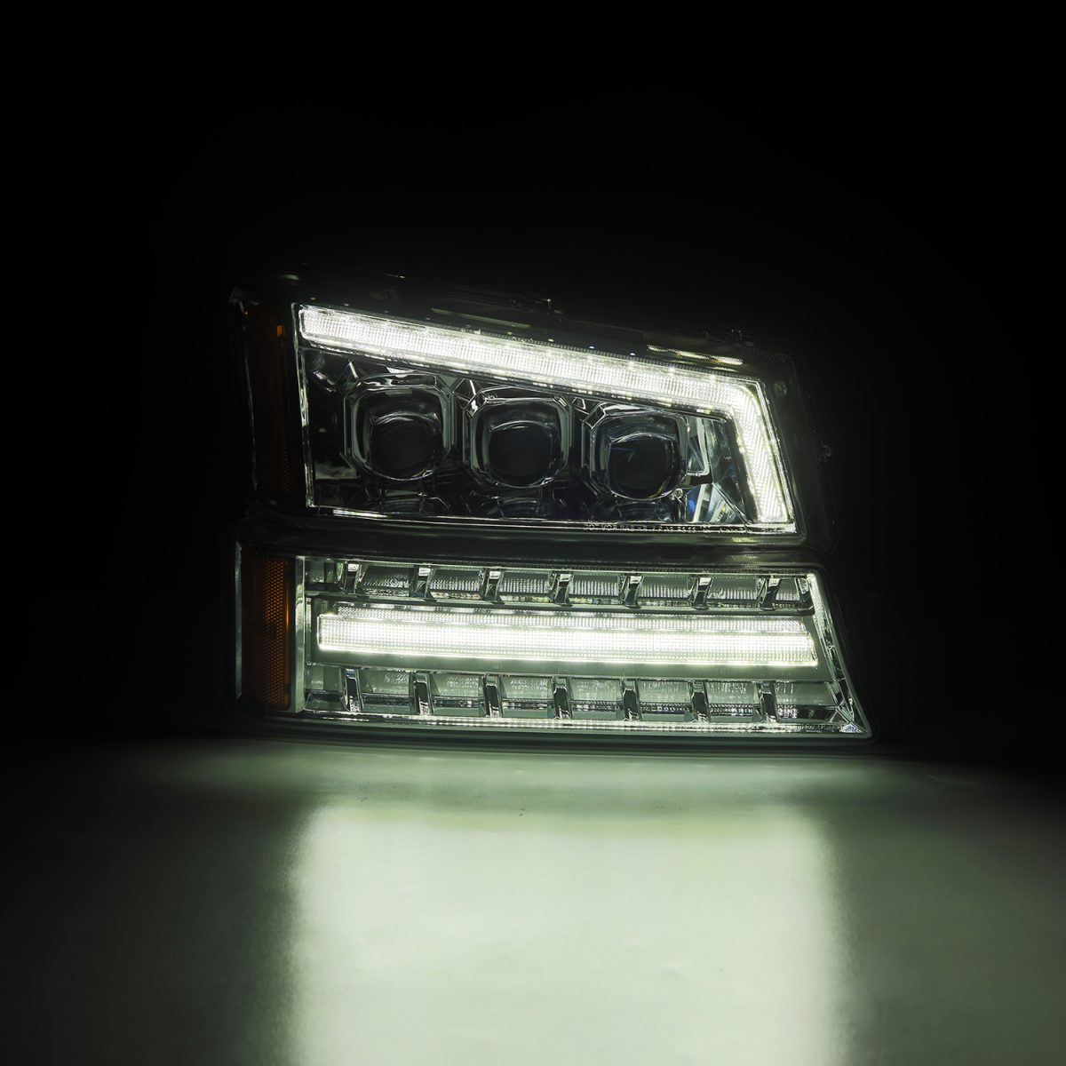 03-06 Chevrolet Silverado & 02-06 Avalanche (No Body Cladding) NOVA Series LED Projector Headlights - Chrome Housing - Bright White Light for Night Driving & Off-Road Use
