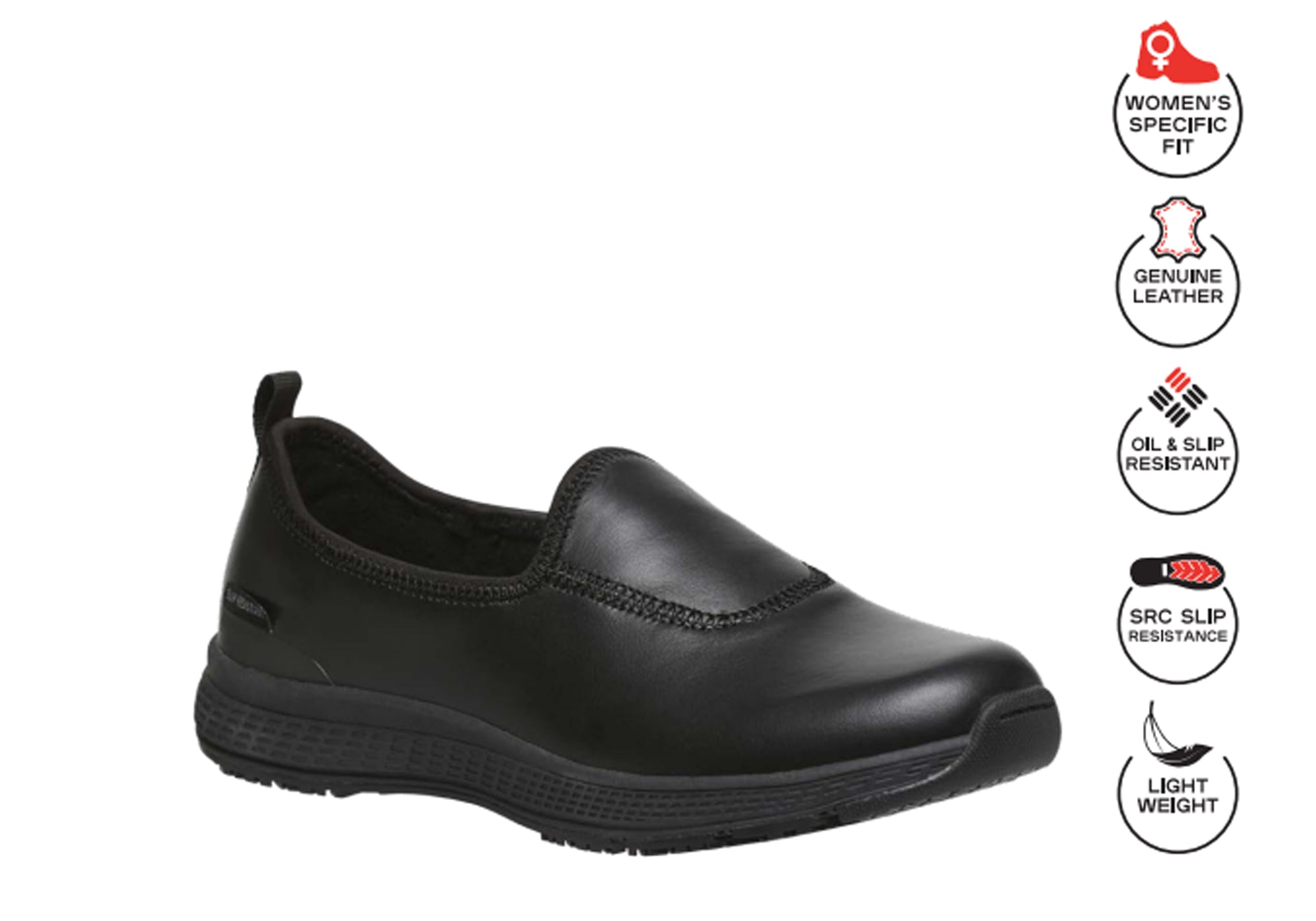 King Gee Superlite Slip-Resistant Women's Work Shoes - Comfortable Slip-On Safety Footwear for Nurses, Chefs & Hospitality Professionals