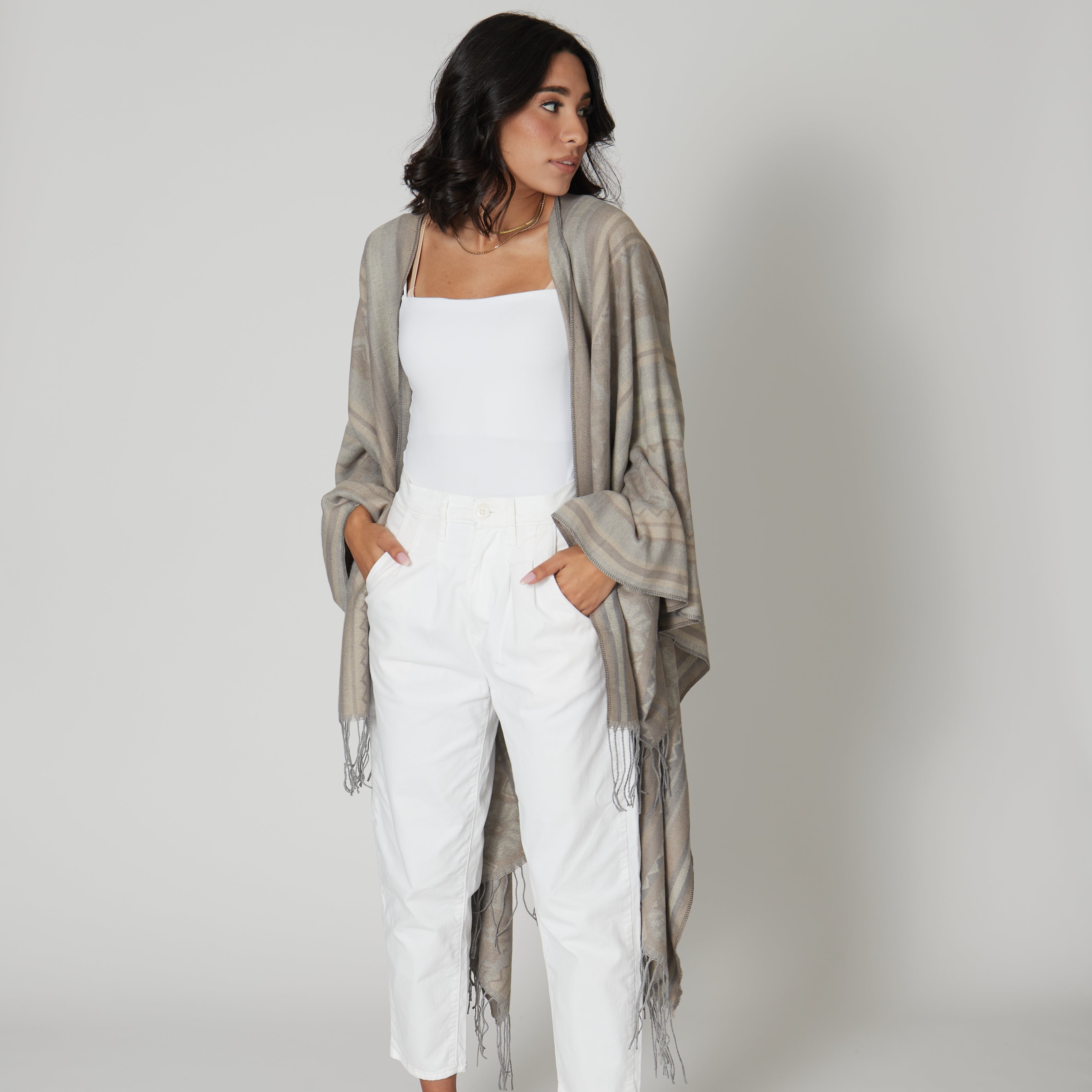 Bloom Yarn Dyed Poncho - Stylish Women's Knit Cape Wrap Shawl for Fall & Winter | Perfect for Outdoor Activities, Travel, and Casual Wear