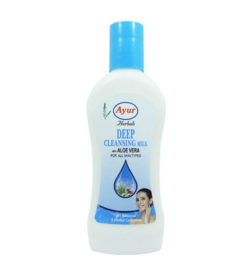 AYUR HERBALS Deep Pore Cleansing Milk - 1000ml Face Wash with Aloe Vera & Rose Extract | Moisturizing Facial Cleanser for Oily & Combination Skin | Daily Skincare Routine & Spa Treatment
