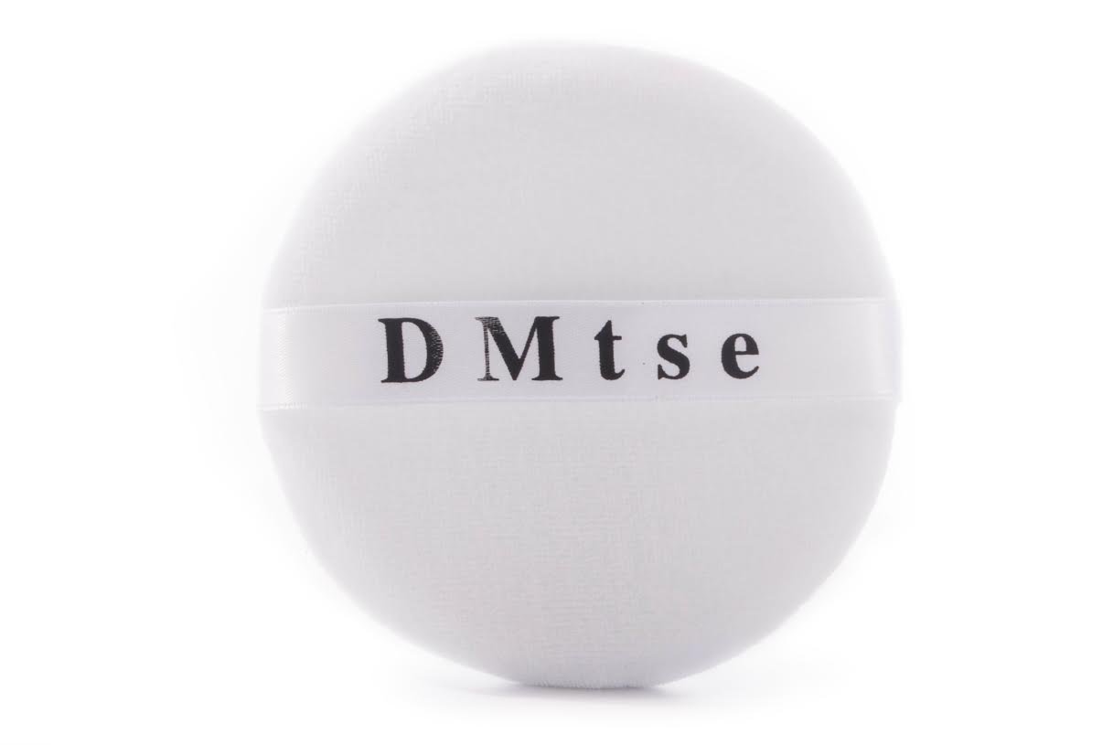 DMtse Round Jumbo Velour Powder Puff with Ribbon - 4.25