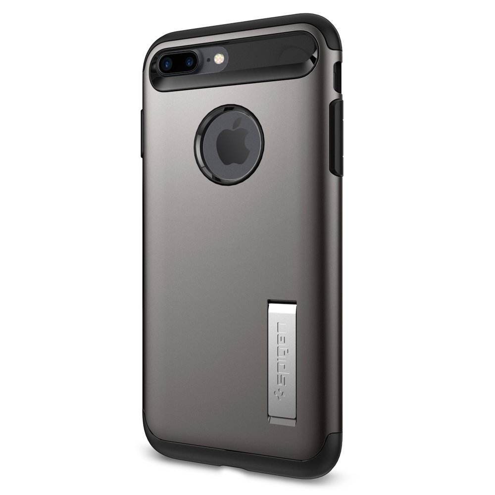 Spigen Slim Armor Protective Case for iPhone 8 Plus & iPhone 7 Plus (2016 Model) - Gunmetal | Shockproof & Slim Design | Perfect for Everyday Use, Work & Outdoor Activities