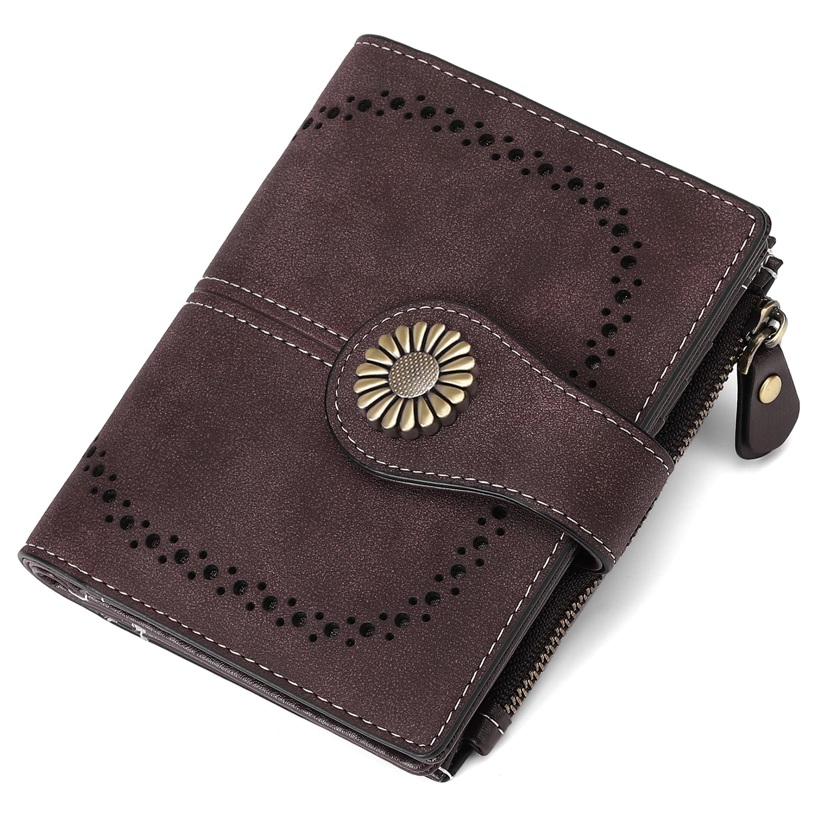 SENDEFN RFID Blocking Leather Bifold Wallet for Women - Slim Credit Card Holder with ID Window - Perfect for Travel, Shopping & Everyday Use