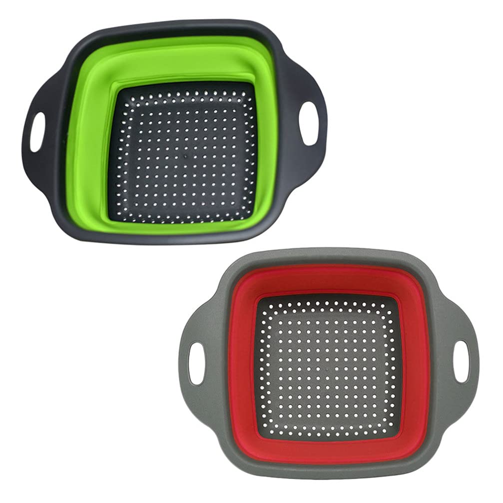 2-Pack Hemoton Multi-Fruit & Vegetable Drain Baskets - Stainless Steel Colander for Kitchen, Restaurant, Food Prep | Perfect for Washing Fruits, Vegetables, Salad Greens & Draining Pasta