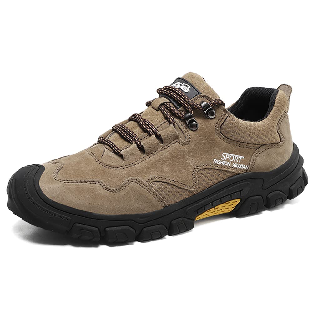 GEXECEUSS Men's Breathable Non-Slip Hiking Boots - Lightweight Leather Walking Shoes for Trail Trekking & Outdoor Adventures - Perfect for Hiking, Camping and Daily Casual Wear