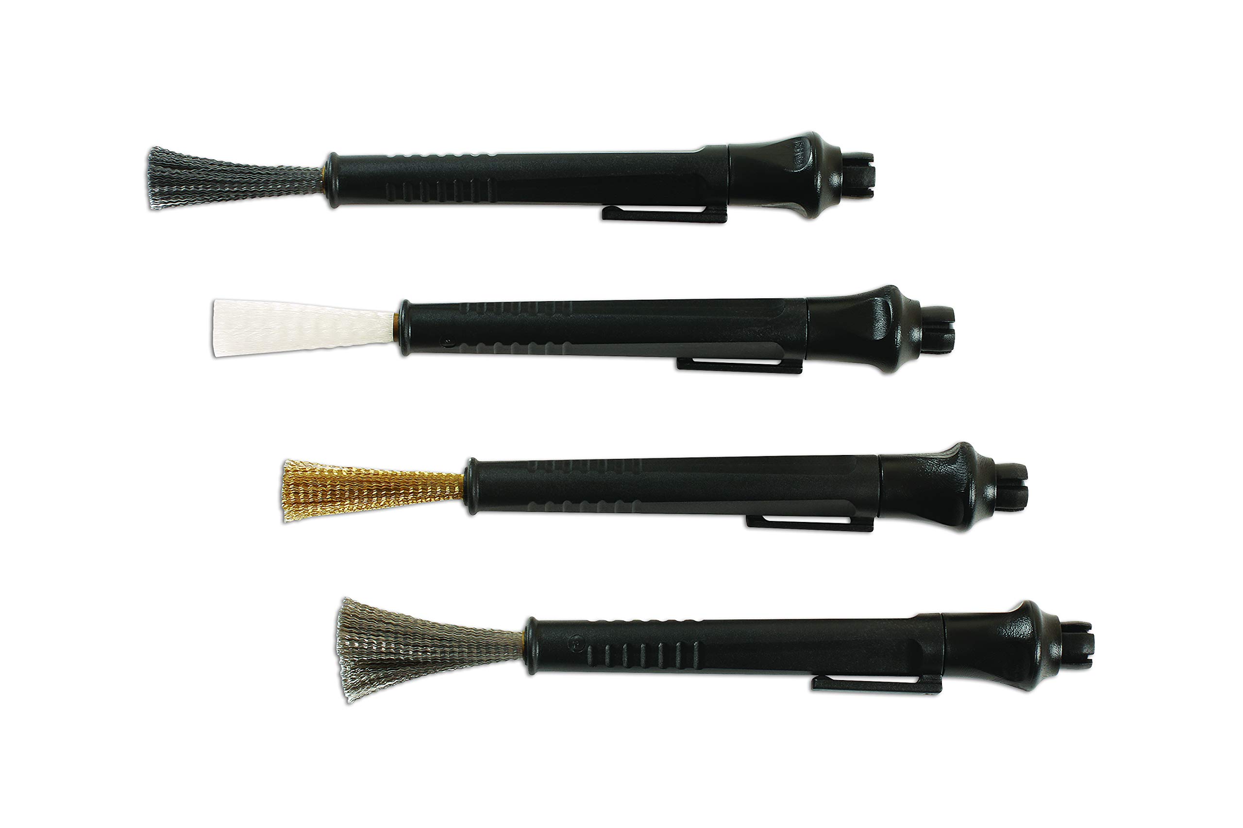 Laser Connect 7744 Professional Detailing Brush Set - 4 Piece Car Cleaning Kit for Interior & Exterior - Perfect for Auto Detailing, Wheel Cleaning, and Dashboard Maintenance