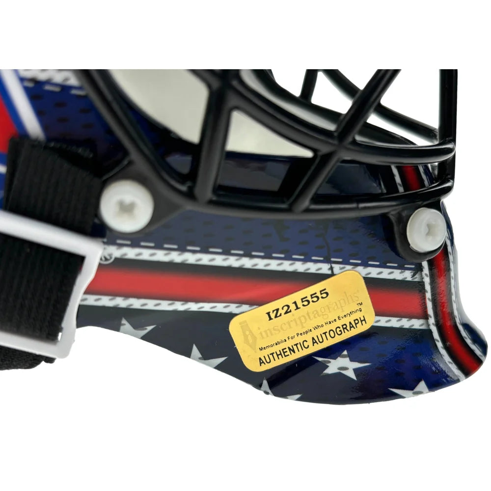 Jonathan Quick Autographed New York Rangers Mini Goalie Mask - Signed Hockey Helmet with COA & IGM Certificate - Perfect for NHL Memorabilia Collectors & Hockey Fans Display