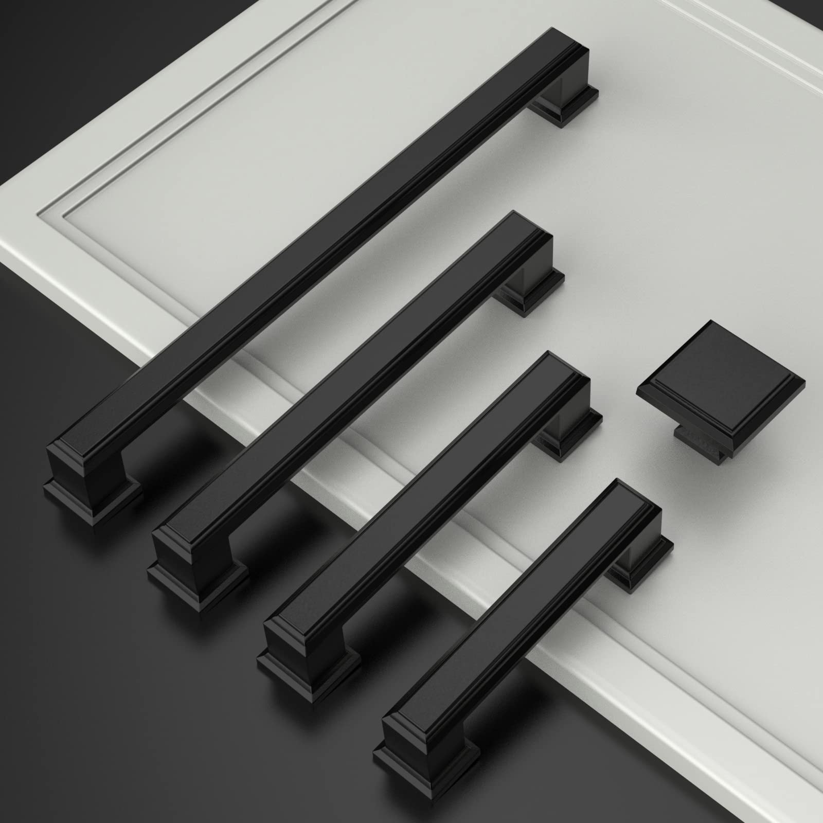 Asidrama 10 Pack 3 Inch (76mm) Matte Black Cabinet Handles - Modern Kitchen Cabinet Pulls & Drawer Hardware for Cupboards, Dressers & Furniture (Perfect for Home Renovation & DIY Projects)