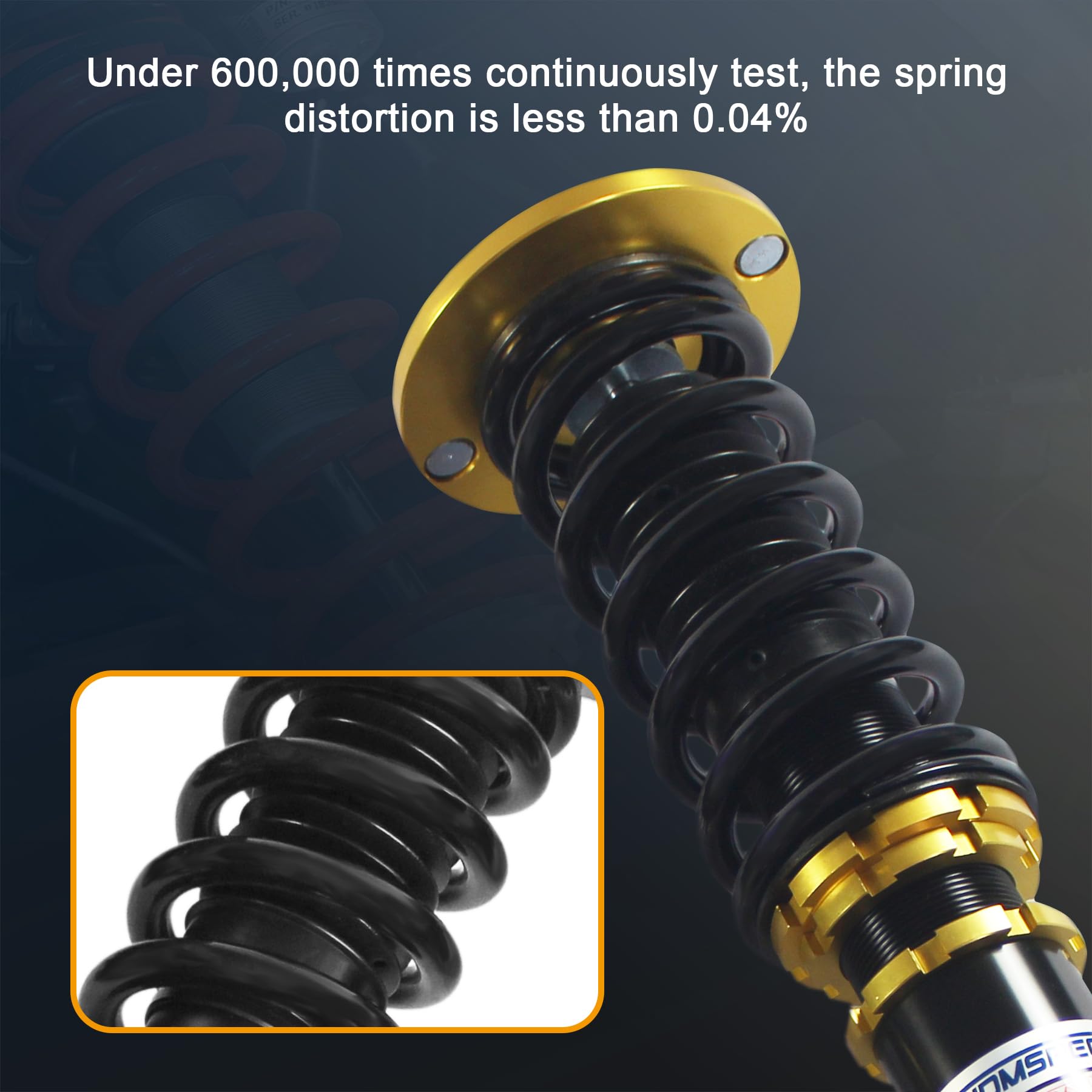 JDMSPEED Full Coilover Suspension Kit with Gold Shock Absorbers - Compatible with Honda Accord 1990-1997 | Performance Upgrade for Street Racing & Smooth Ride