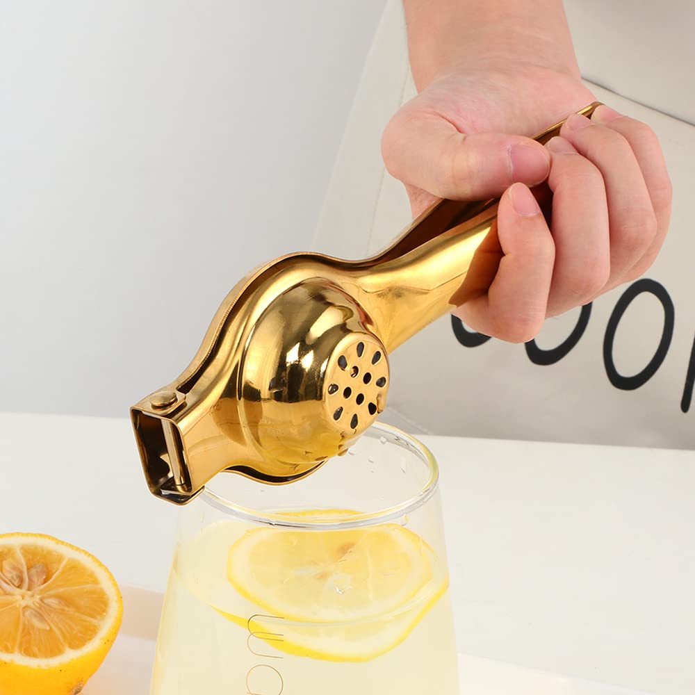 Premium Stainless Steel Lemon Squeezer - Heavy Duty Citrus Juicer & Manual Fruit Press for Lime, Orange, Grapefruit - Max Juice Extraction (Silver) - Perfect for Cocktails, Baking & Healthy Juicing at Home